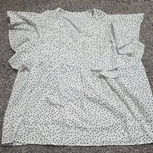 SHEIN Black and White Polka Dot Blouse